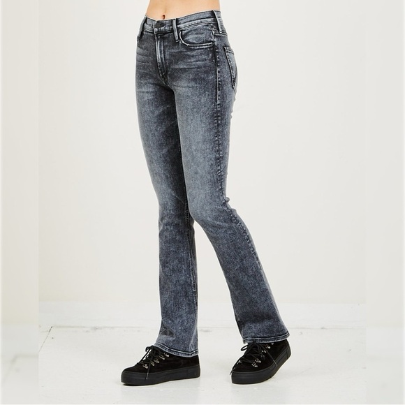 Mother High Waisted Runaway Bootcut Jeans Train Stops Black Mineral Denim USA 32 - Picture 4 of 14